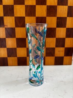 MURANO CC ZECCHIN ITALY "LEAVES" ART GLASS VASE